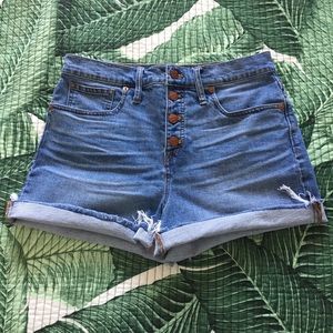 Madewell button fly high waist shorts